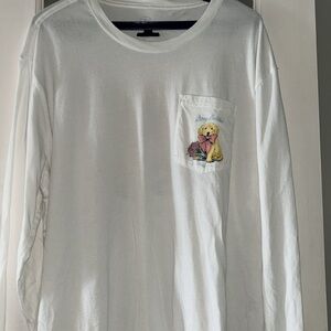 Lauren James Stay Golden Retriever Long sleeved T-shirt pocket XXL cotton